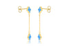 9ct Yellow Gold Turquoise Petals Drop Stud Earrings