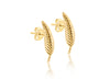 9ct Yellow Gold Fern Leaf Stud Earrings