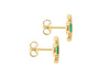 9ct Yellow Gold Clover Malachite Stud Earrings