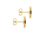 9ct Yellow Gold Black Onyx Clover Stud Earrings