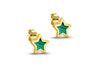 9ct Yellow Gold Malachite Star Stud Earrings