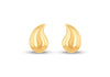 9ct Yellow Gold Curved Teardrop Stud Earrings