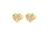 9ct Yellow Gold Rainbow Heart Stud Earrings