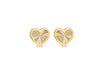 9ct Yellow Gold Rainbow Heart Stud Earrings