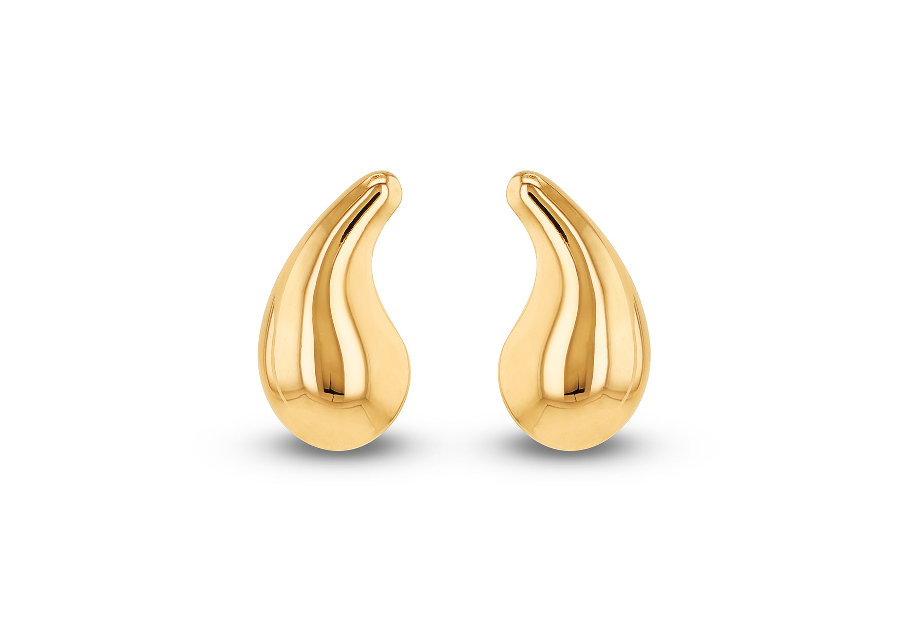 9ct Yellow Gold Flat Back Teardrop Stud Earrings