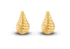 9ct Yellow Gold Large Shell Teardrop Stud Earrings