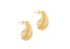 9ct Yellow Gold Large Shell Teardrop Stud Earrings