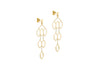 9ct Yellow Gold Honeycomb Drop Stud Earrings