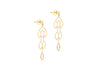 9ct Yellow Gold Honeycomb Drop Stud Earrings