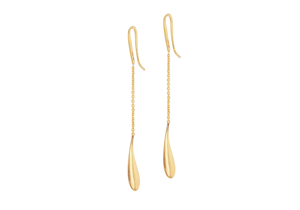 9ct Yellow Gold Teardrop Drop Hook Earrings