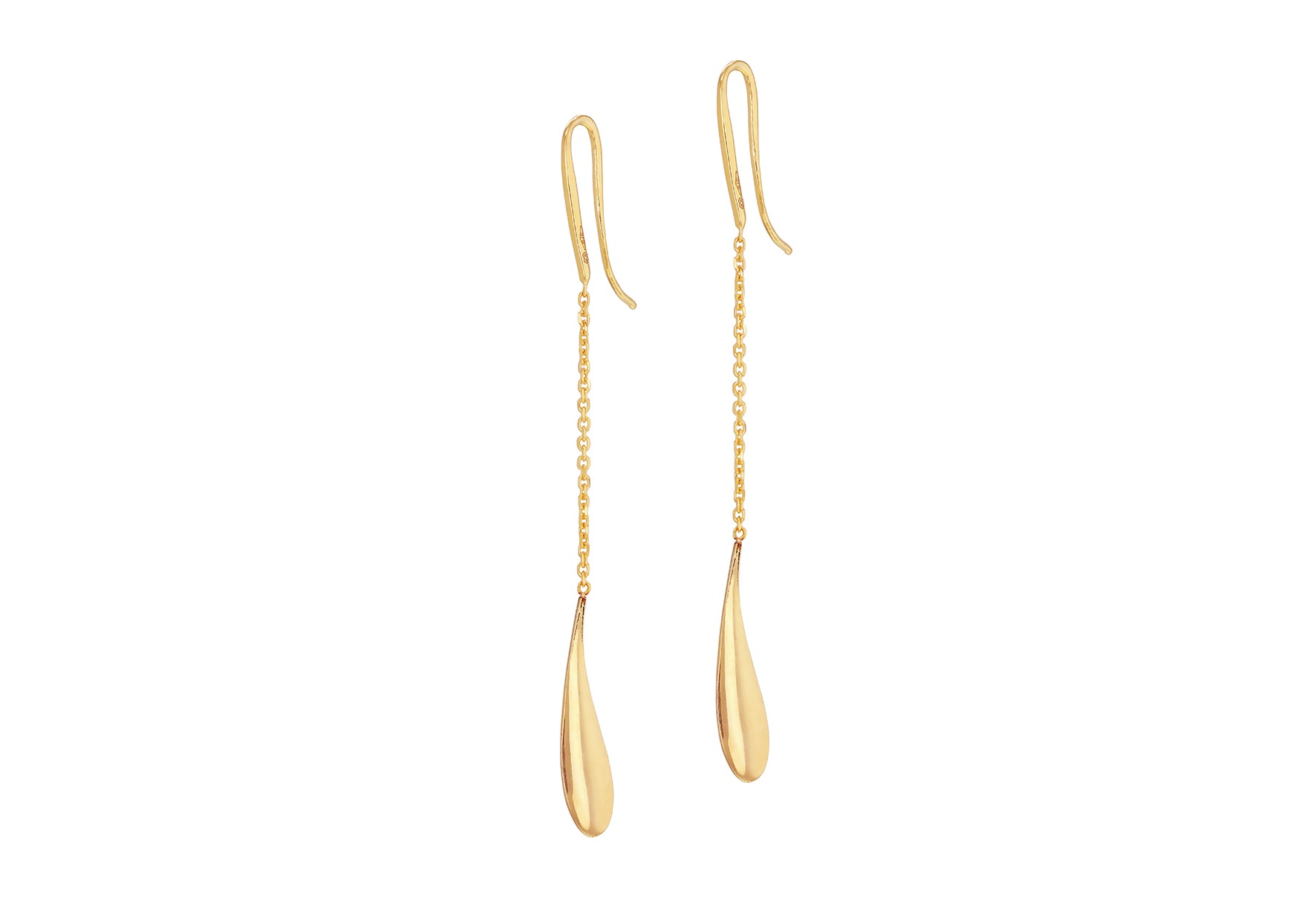9ct Yellow Gold Teardrop Drop Hook Earrings