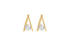 9ct Yellow Gold Floating Zirconia Twin Hoop Earrings