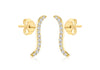 9ct Yellow Gold White Zirconia Twirl Earrings