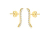 9ct Yellow Gold White Zirconia Twirl Earrings