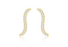 9ct Yellow Gold White Zirconia Twirl Earrings