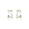9ct Yellow Gold Emerald Cut Zirconia Stud Earrings