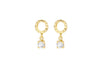 9ct Yellow Gold Hooped Drop Stud Earrings