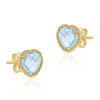 9ct Yellow Gold Blue Topaz Caviar Rope Stud Earring