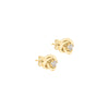 9ct Yellow Gold Zirconia Interlocking Twist Stud Earrings