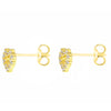 9ct Yellow Gold Pavé Zirconia Open Heart Stud Earrings