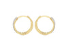 9ct Yellow Gold Triple Row Zirconia Huggy Earrings