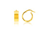 9ct Yellow Gold Diamond Cut Edge Hoop Earrings
