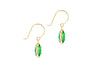 9ct Yellow Gold Green Swarovski Crystal Drop Earrings