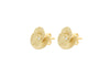 9ct Yellow 0.03ct Diamond Flower Bloom Stud Earrings