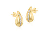 9ct Yellow Gold White Zirconia Teardrop Earrings