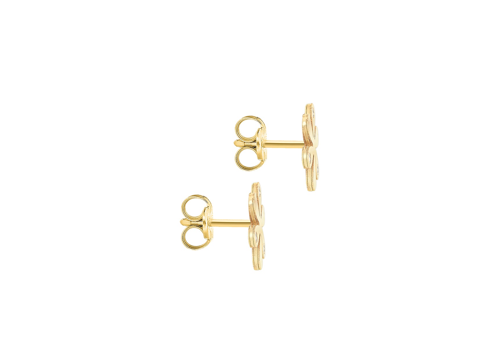 9ct Yellow Gold Zirconia Flower Stud Earrings