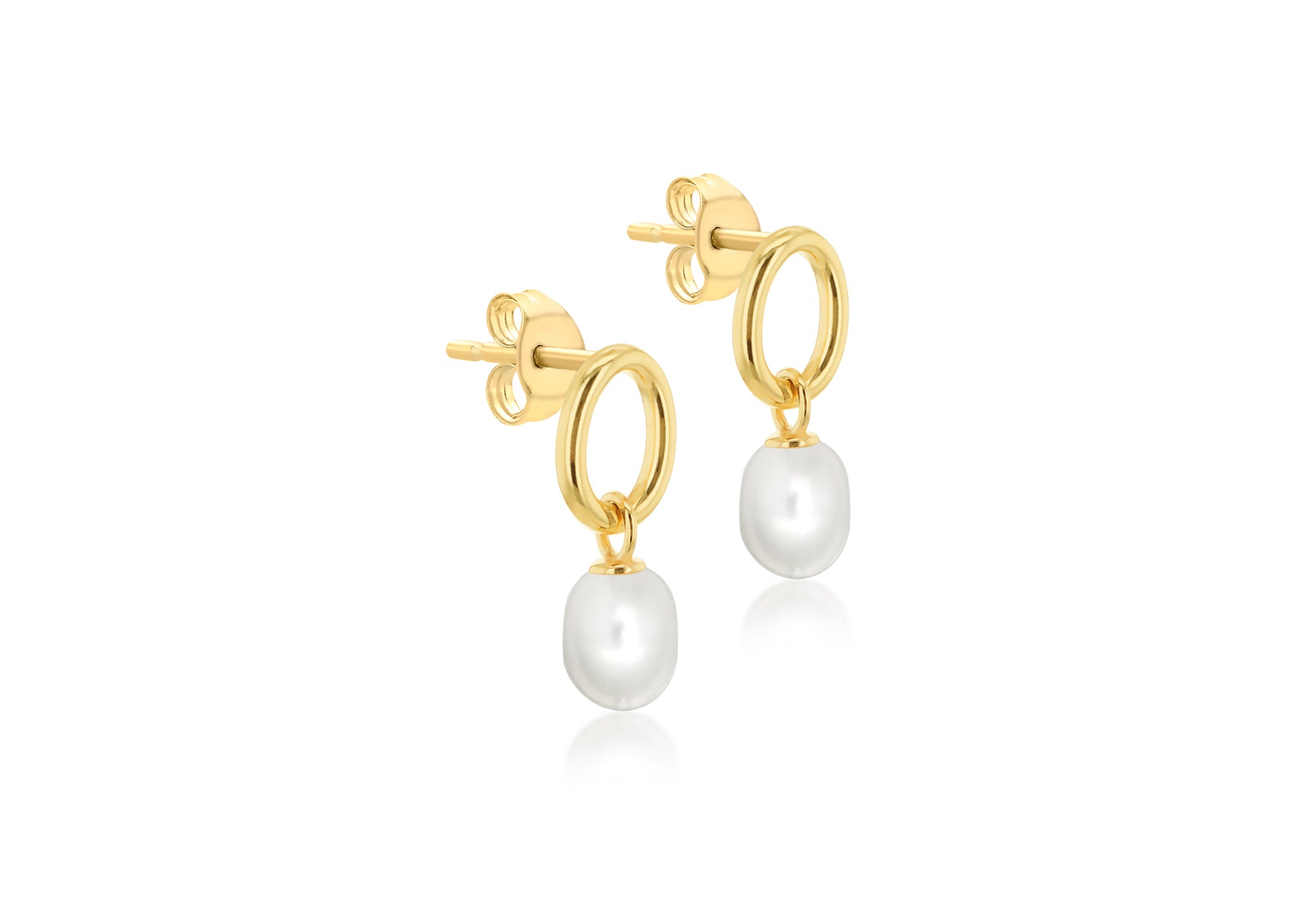 9ct Yellow Gold Baroque Freshwater Pearl Drop Earrings
