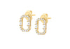 9ct Yellow Gold White Zirconia Square Hoop Earrings