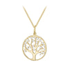 9ct Yellow Gold Zirconia Tree of Life Openwork Pendant