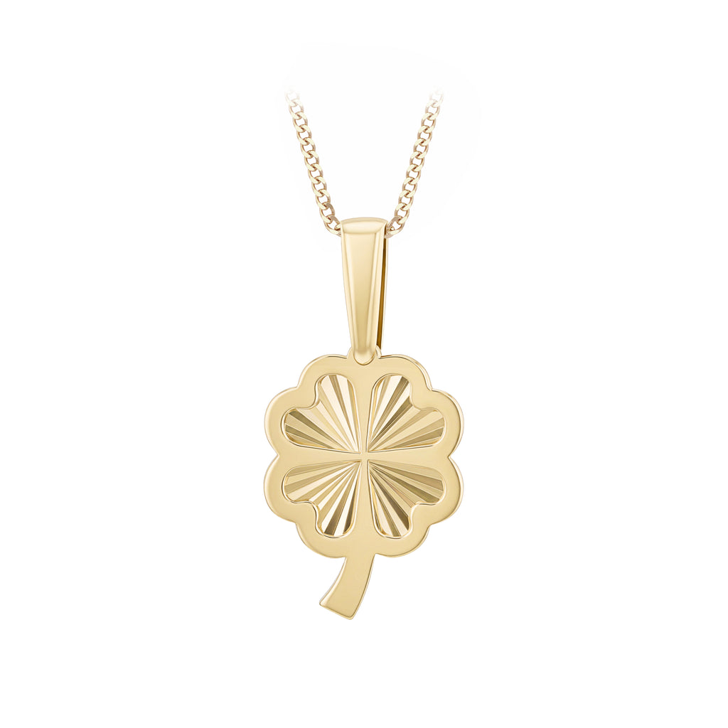 9ct Yellow Gold Four-Leaf Clover Pendant Necklace