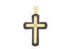 9ct Yellow Gold 0.01ct Diamond and Onyx Cross Pendant