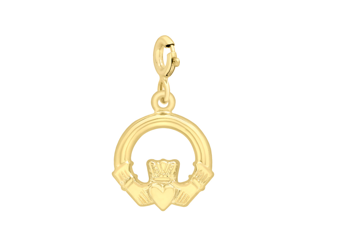 Талисман за пролетен пръстен Claddagh от 9ct жълто злато