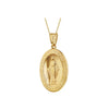 9ct Yellow Gold Oval Holy Mary Reversible Pendant