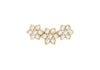 9ct Yellow Gold Triple Flower Zirconia Labret Stud