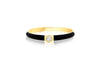 9ct Yellow Gold 0.05ct Diamond Black Enamel Ring