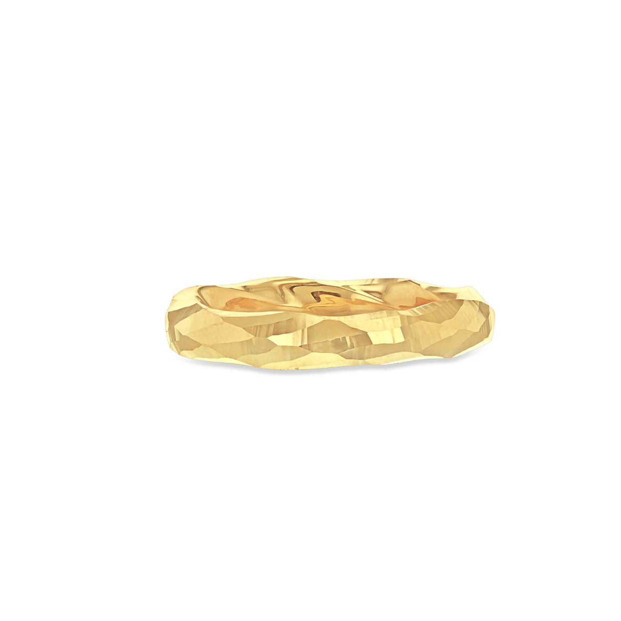 9ct Yellow Gold Faceted Organic Band Ring