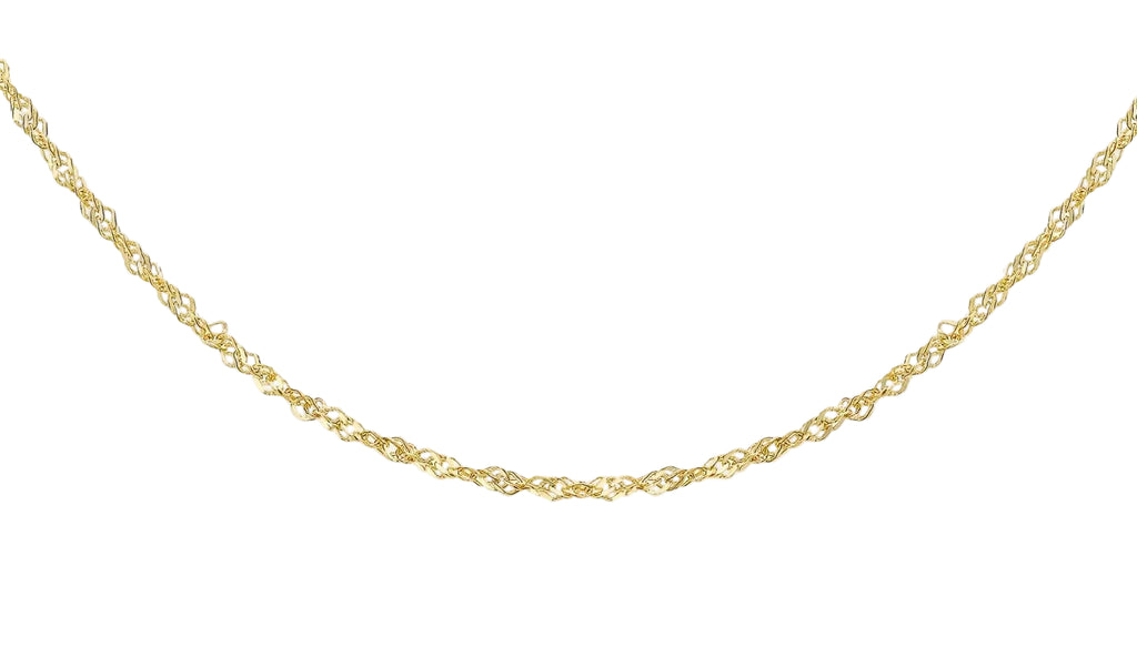 9ct Yellow Gold 35 Diamond Cut Twist Curb Chain