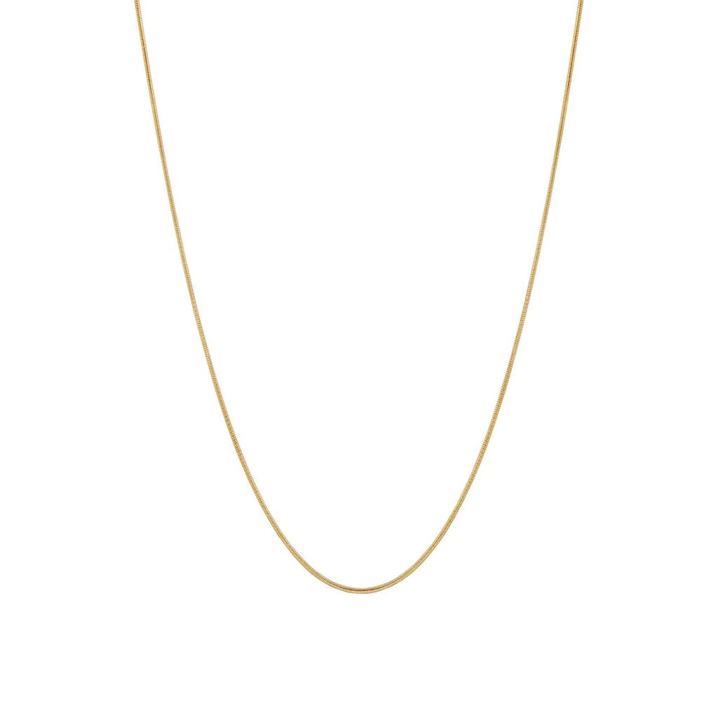 18ct Yellow Gold Round Slim Snake Chain