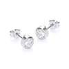18ct White Gold Zirconia Bezel Stud Earrings