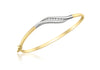 9ct Rose Gold Zirconia Wave Flexible Bangle