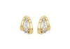 9ct Yellow Gold Two-Tone Gold Shell Hoop Stud Earrings