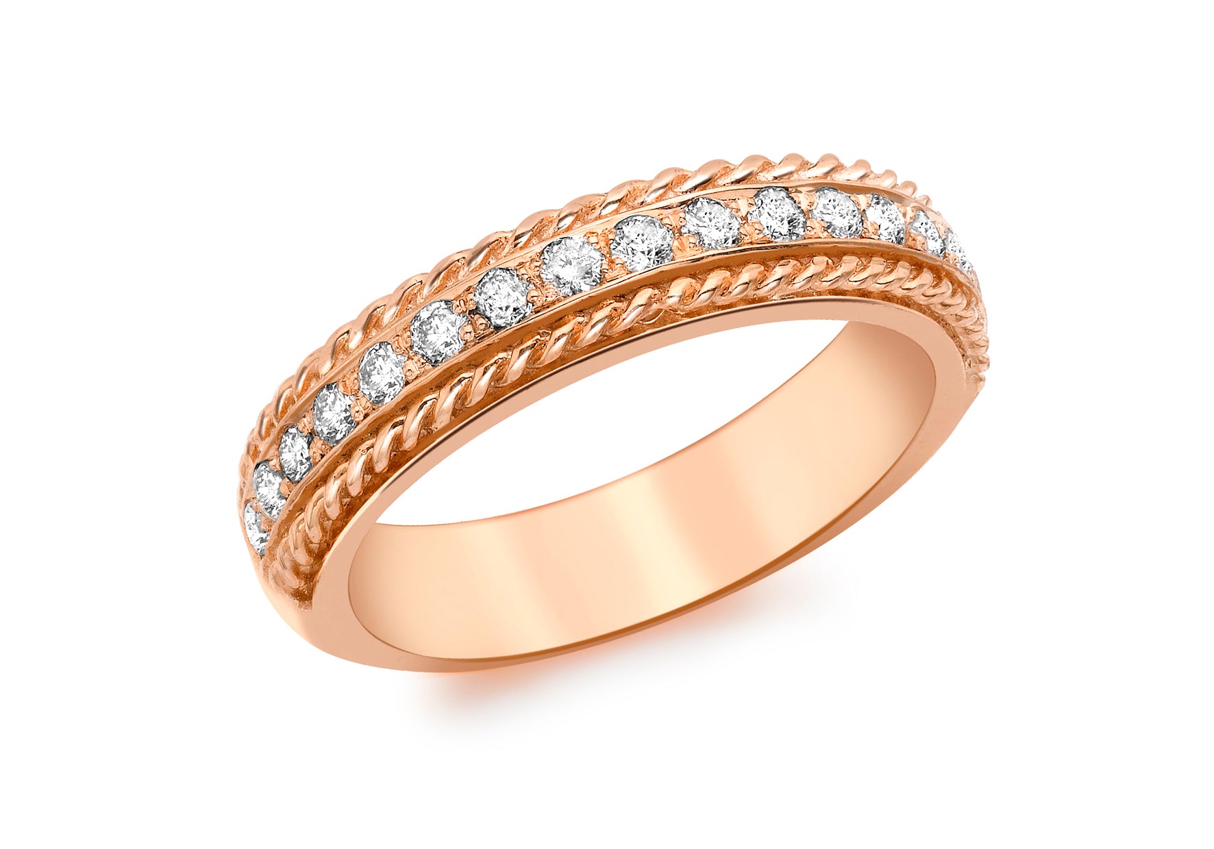 9ct White Gold 0.33ct Diamond Rope Edge Eternity Ring