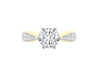 9ct Two-Tone Gold Zirconia Tapered Shoulder Ring