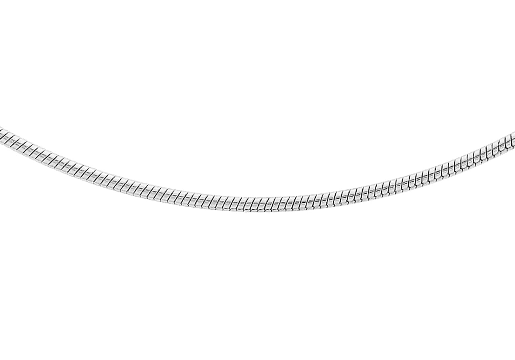 9ct White Gold 50 Round Slim Snake Chain