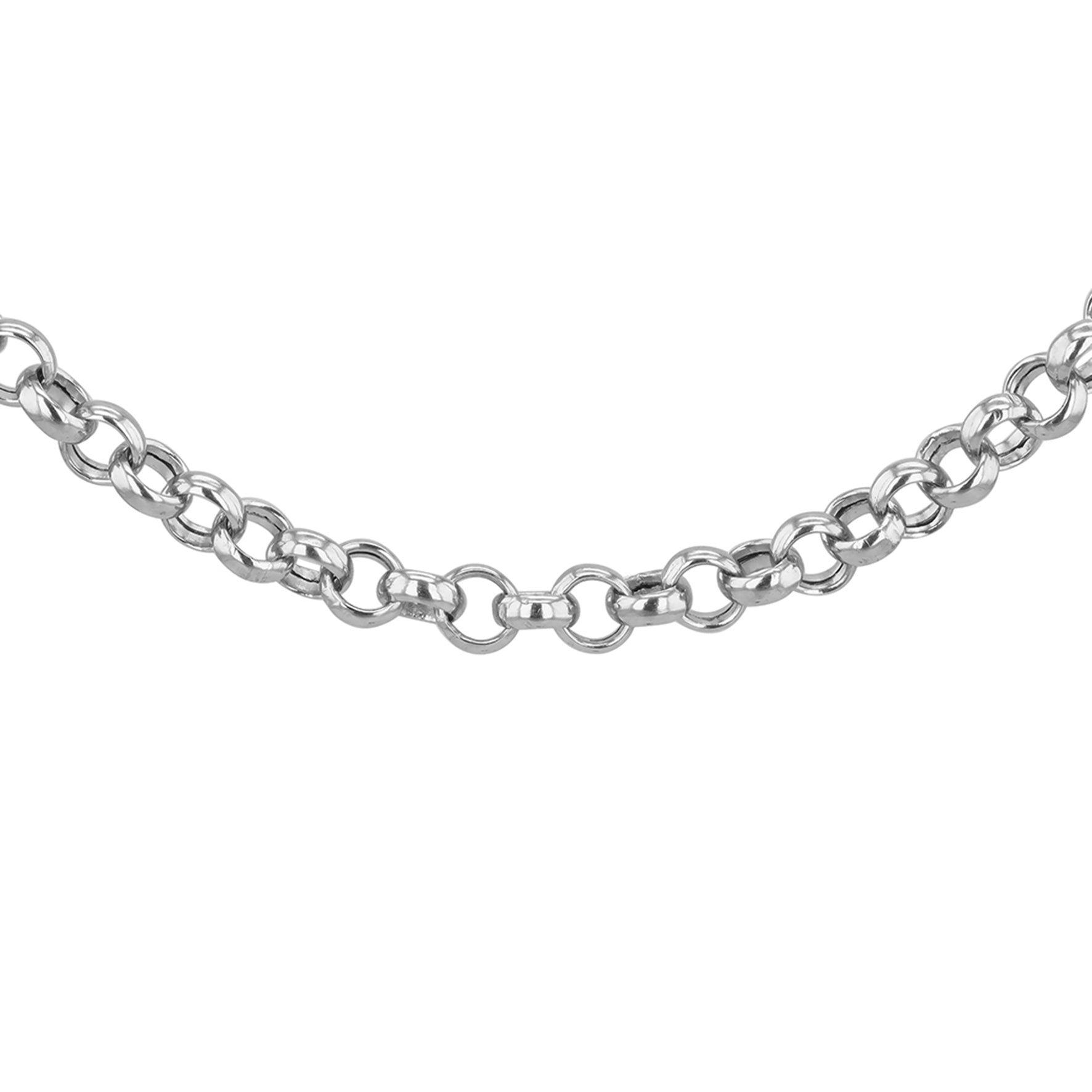 9ct White Gold 100 Round Belcher Round Links Chain