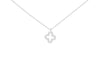9ct White Gold Zirconia Petal Necklace